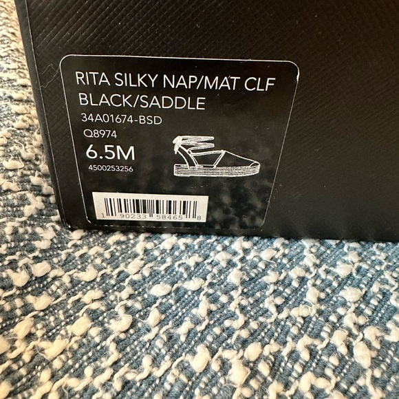 ▫️Coach▫️Rita Black Nappa Leather Espadrilles - Picture 4 of 11